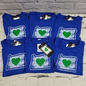 Heart Love Oregon 4T Toddler T-Shirt Blue New NWT Lot of 6 Daycare Group Event